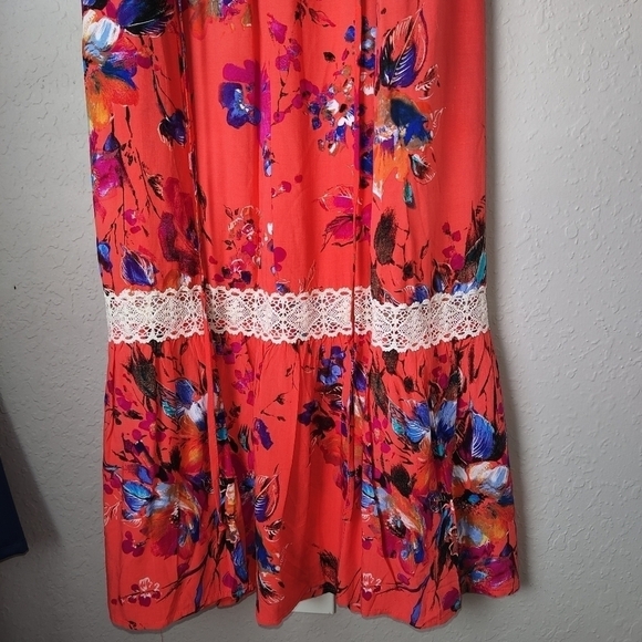 umgee Off Shoulder Floral Print Beautiful Maxi Dress size M - Picture 4 of 6